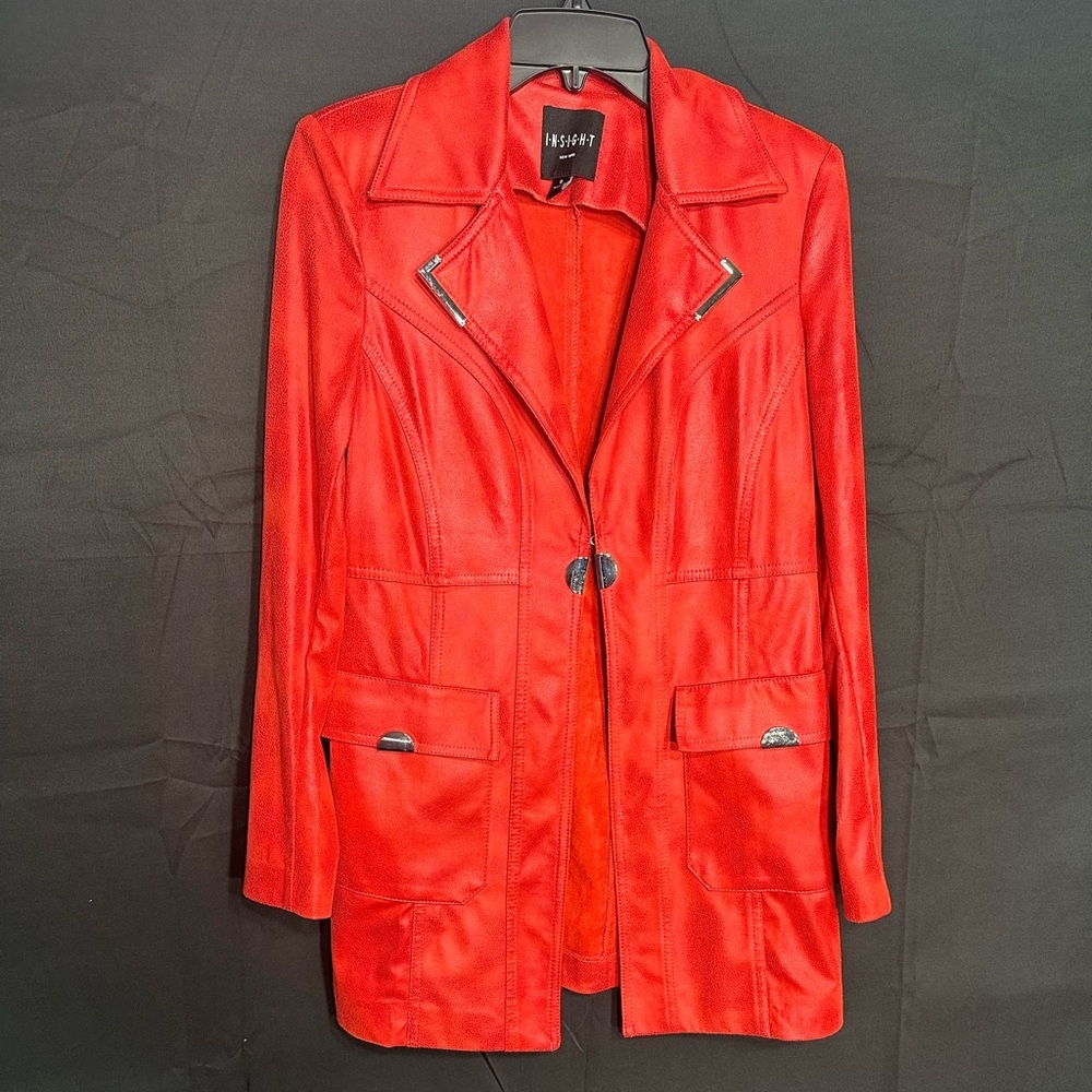 INSIGHT Bright Red Women's Jacket size 8 pre owned Exellent condition